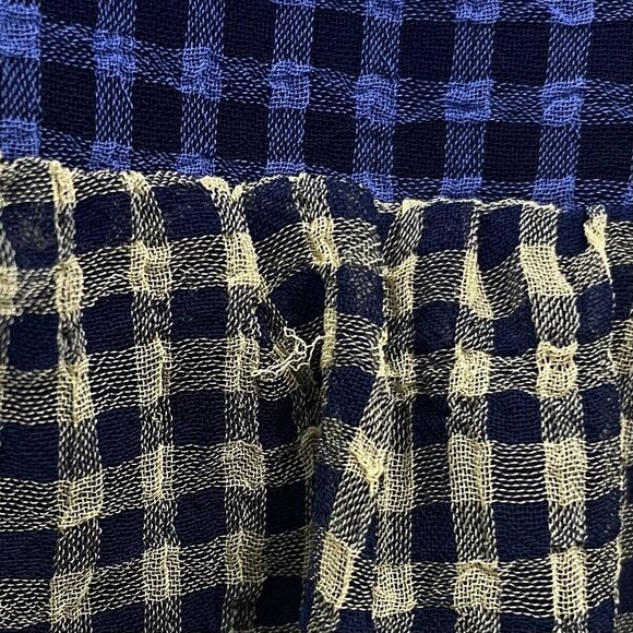 Resume Colorblock Gingham Dress Size 40 Med/LG Tiered Frock Long Sleeves Sophia - Picture 9 of 12